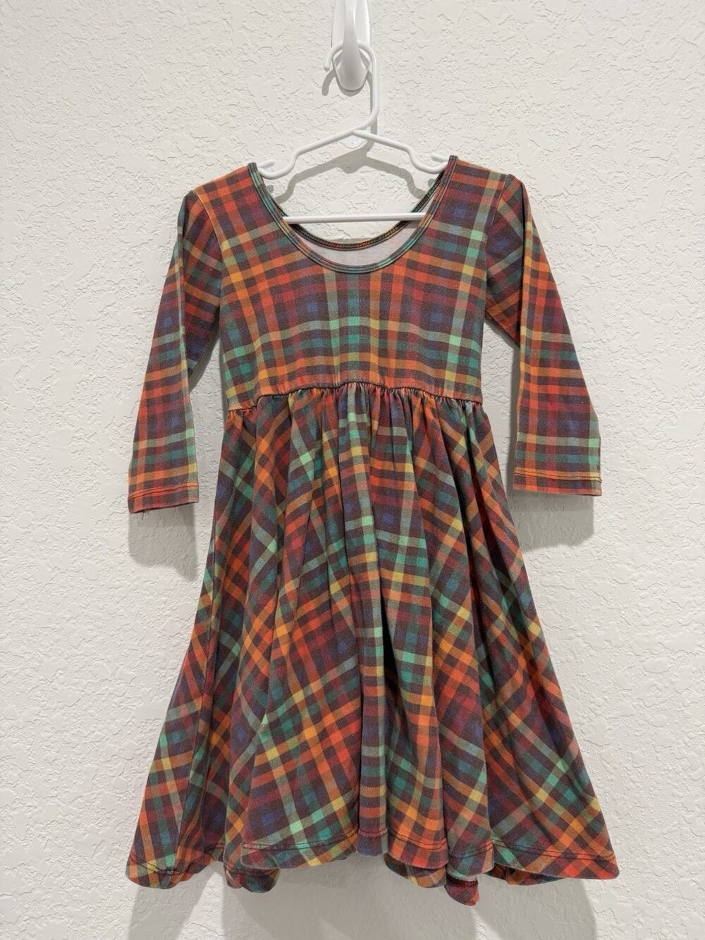 Alice + Ames Plaid Long Sleeve Stretchy Dress Girls Size 6
